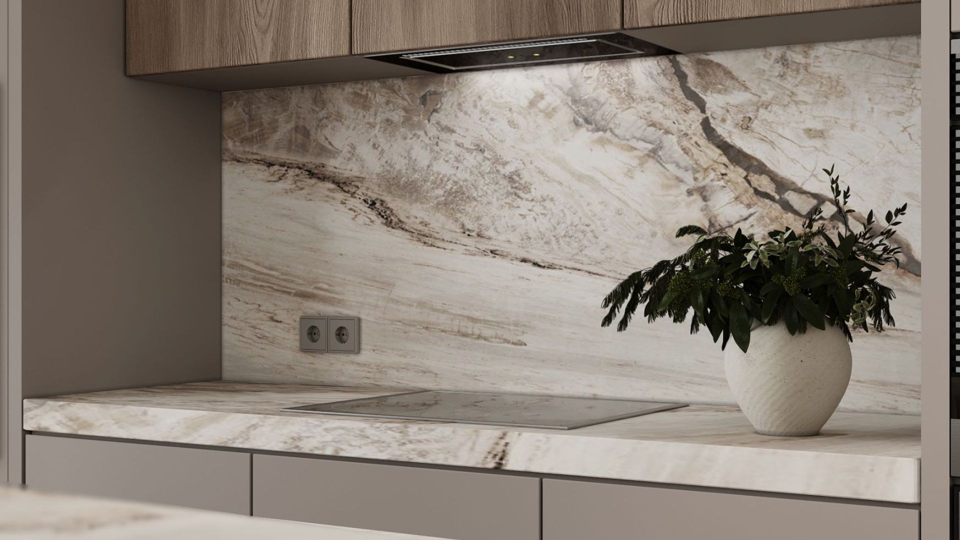 Digestor podskrinkový Lando Glass Black Gesture Control - Čierna - Vizualizácia 9