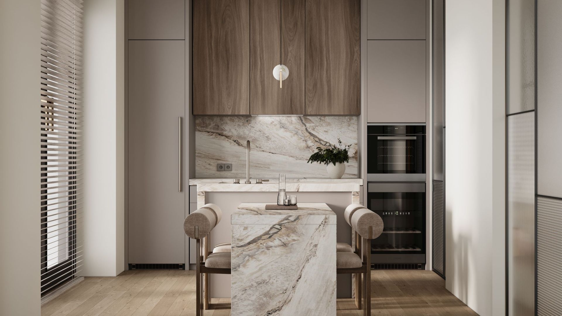 Digestor podskrinkový Lando Glass White Gesture Control - Biely - Vizualizácia 8