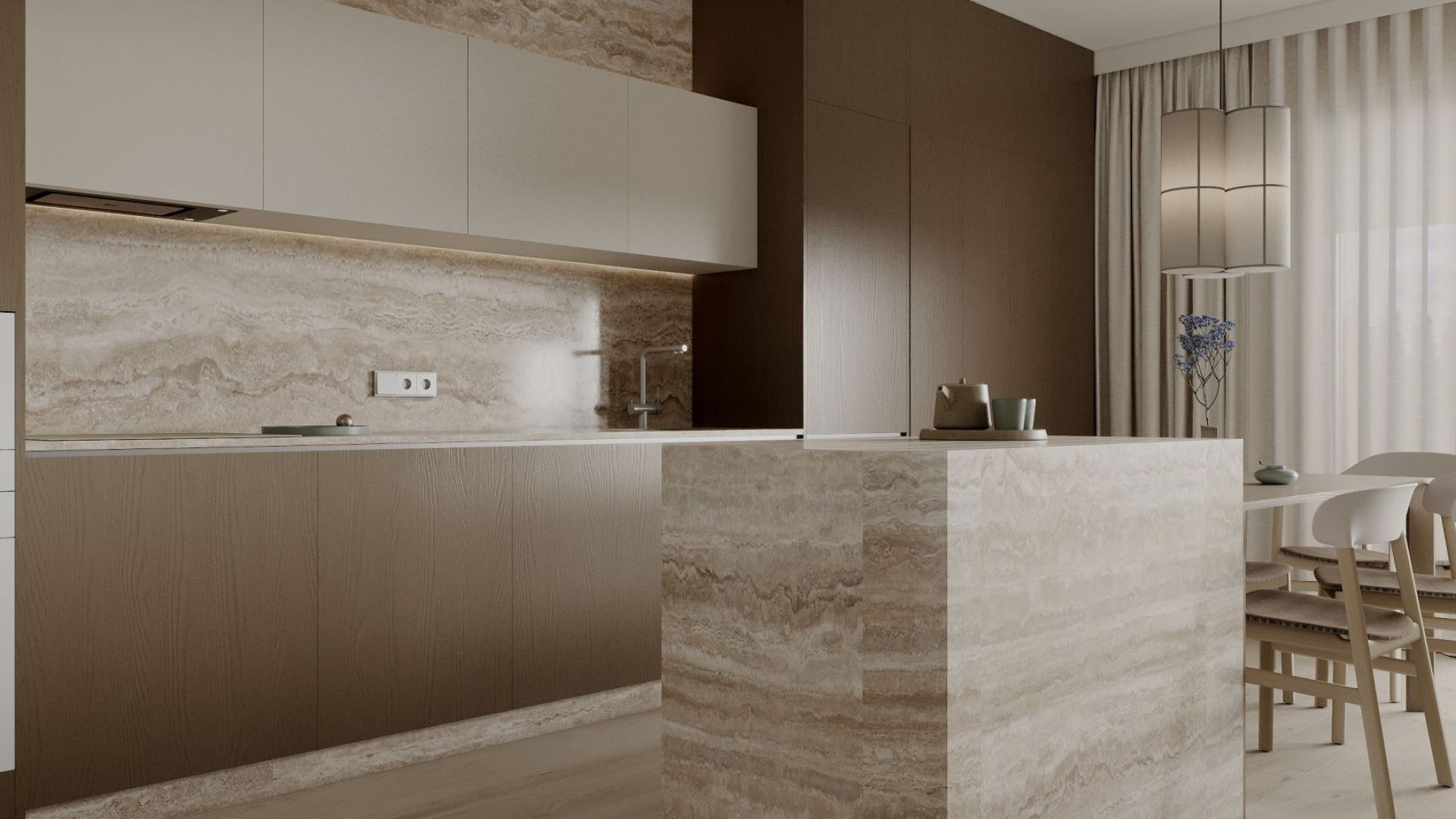 Digestor podskrinkový Marino Black Gesture Control - Čierna - Vizualizácia