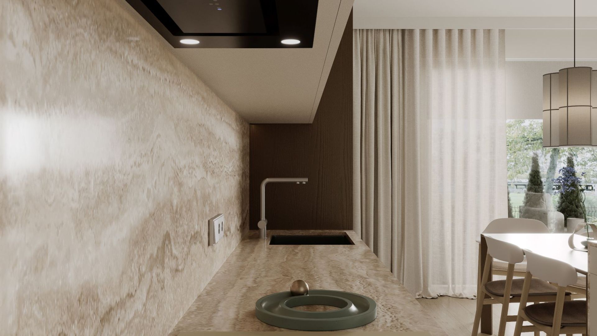 Digestor podskrinkový Marino Black Gesture Control - Čierna - Vizualizácia 2