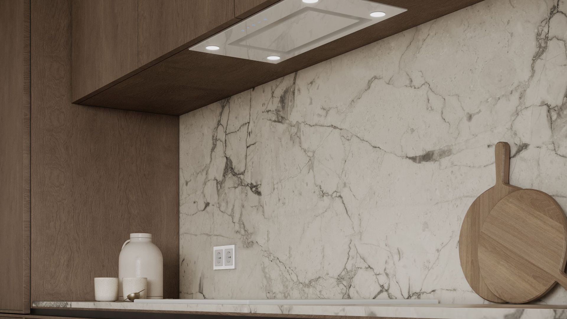 Digestor podskrinkový Marino White - Biely - Vizualizácia 8