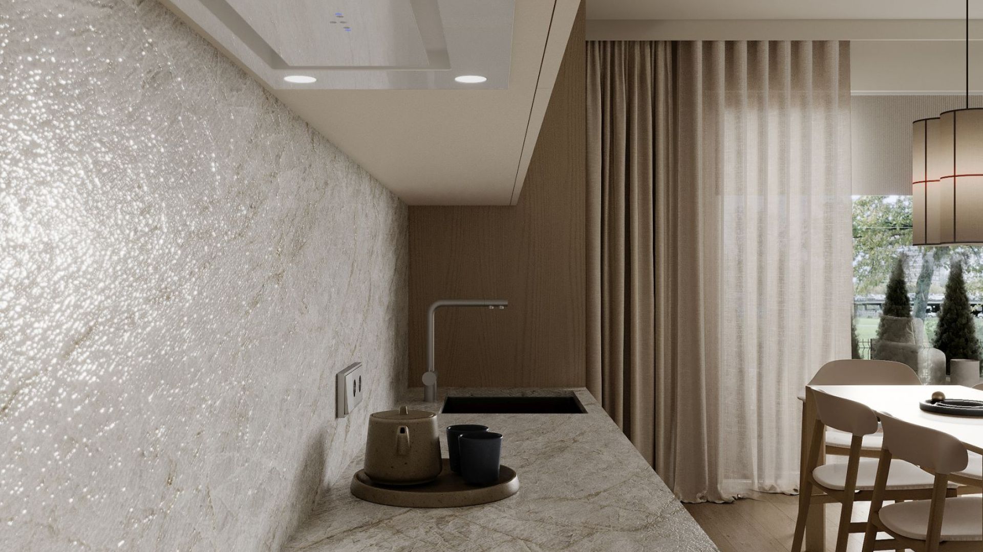 Digestor podskrinkový Marino White Gesture Control - Biely - Vizualizácia 3