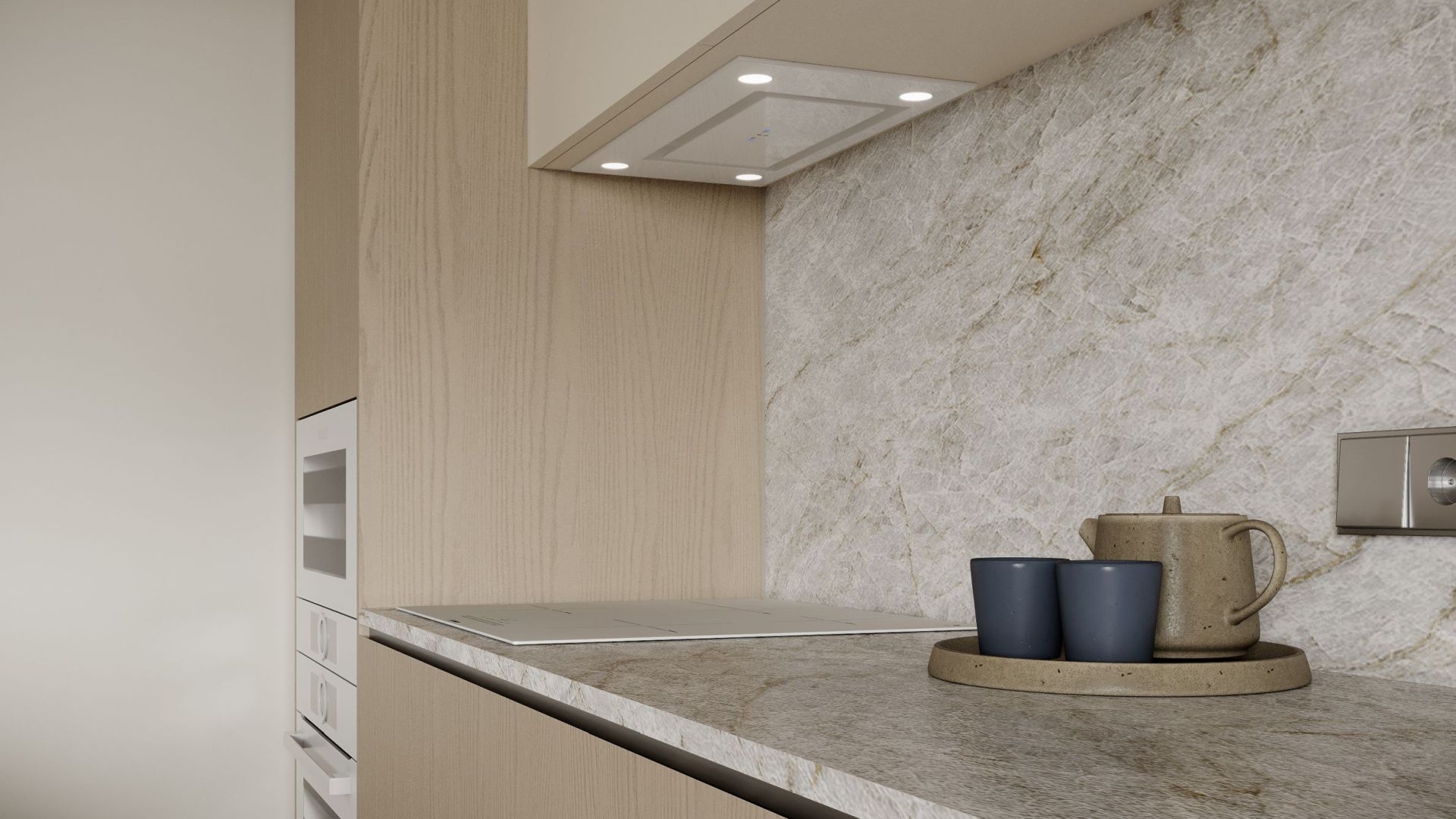 Digestor podskrinkový Marino White Gesture Control - Biely - Vizualizácia 4