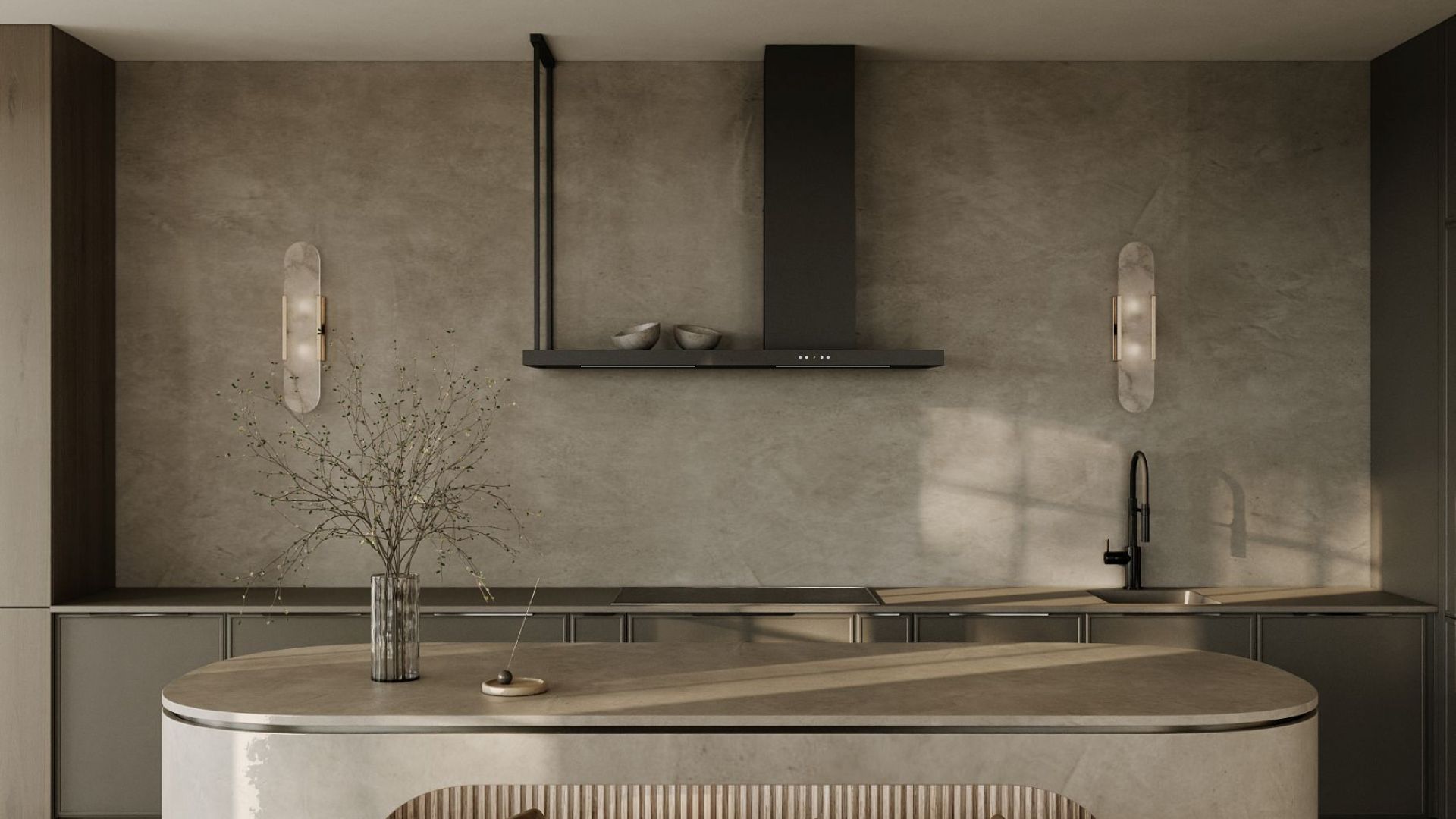 Digestor komínový Metropolis OR Black Matt - Čierna matná - Vizualizácia 3