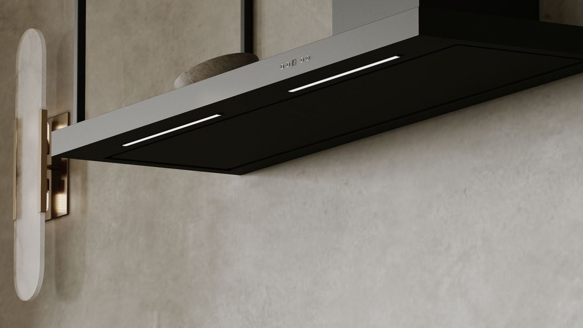 Digestor komínový Metropolis OR Black Matt - Čierna matná - Vizualizácia 2