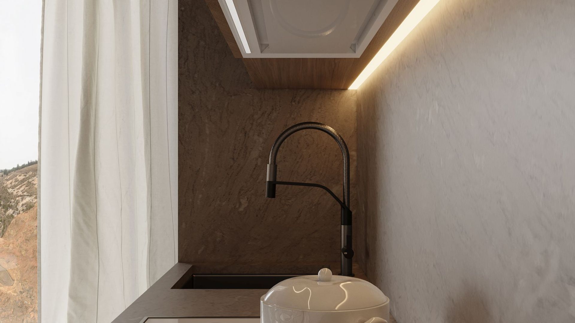 Digestor podskrinkový Micra Space White Matt - Biela matná - Vizualizácia 5