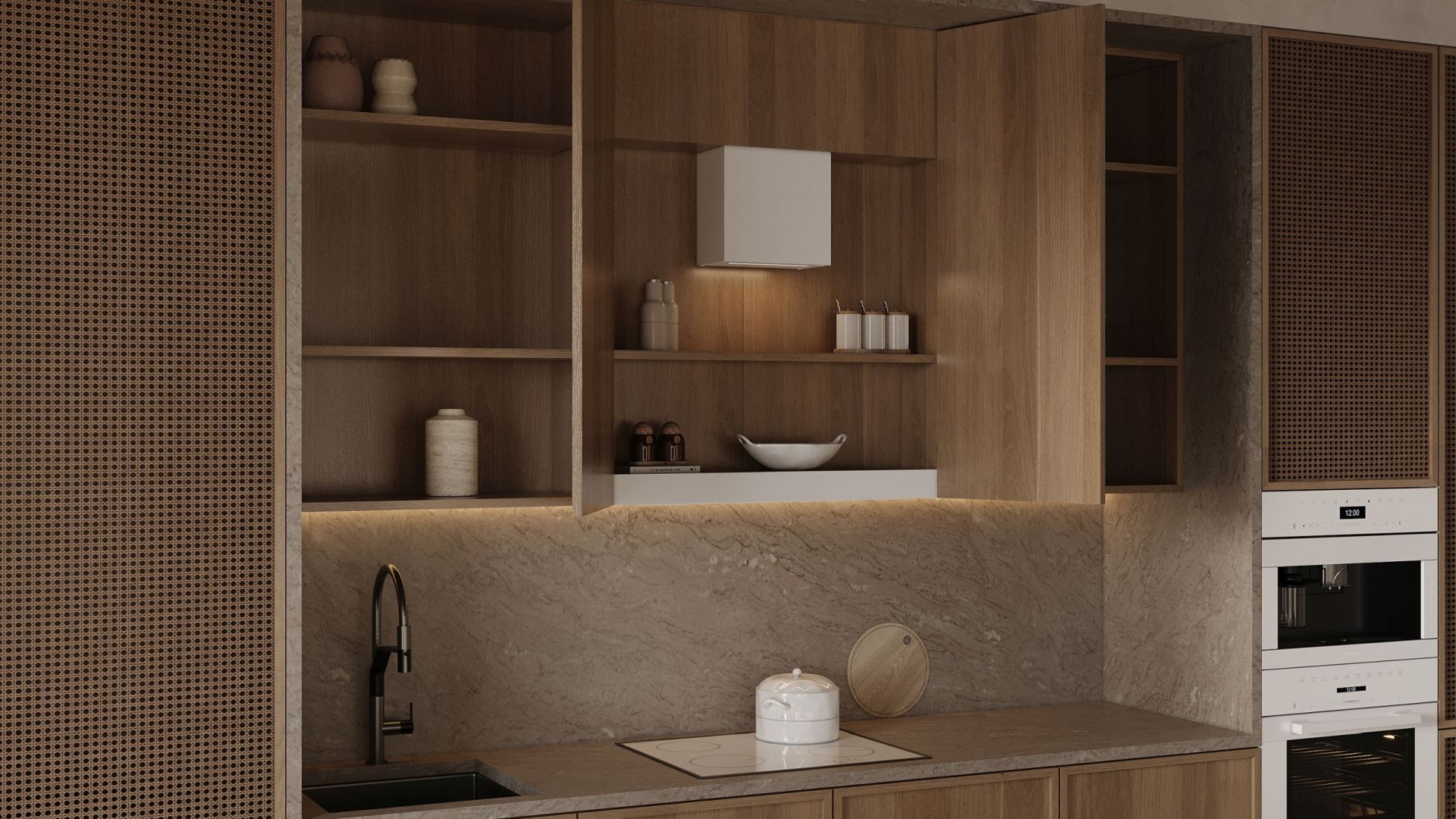 Digestor podskrinkový Micra Space White Matt - Biela matná - Vizualizácia 3