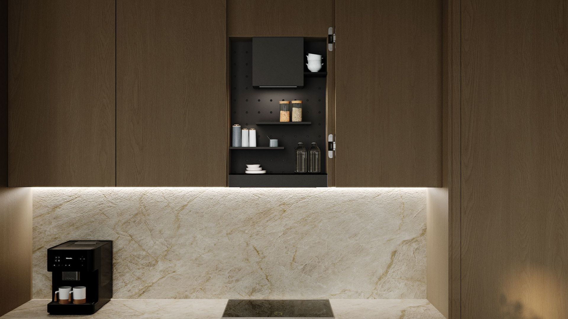 Digestor podskrinkový Micra Space Black Matt - Čierna matná - Vizualizácia 8