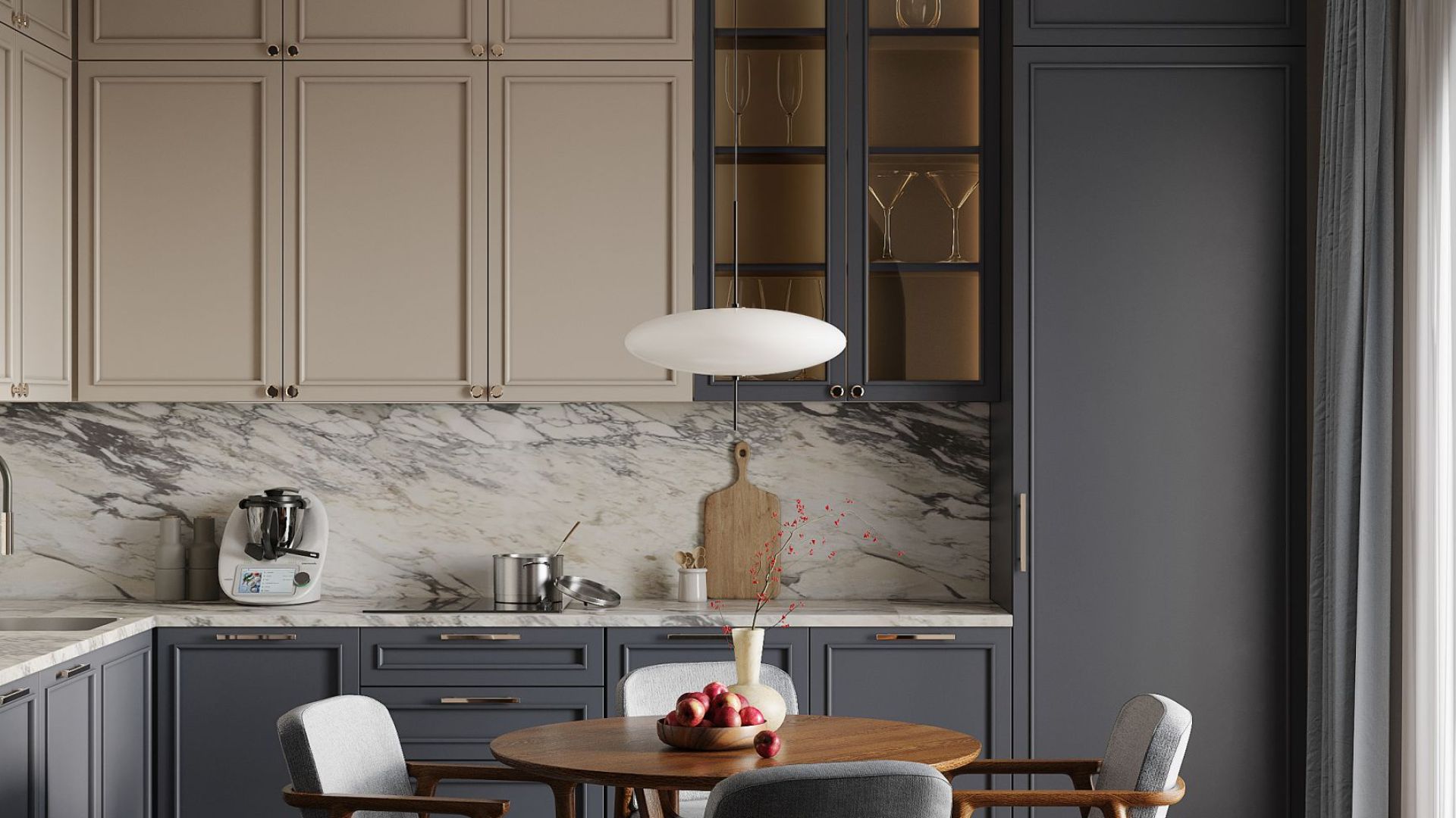 Digestor podskrinkový Micra White Matt 120 cm - Biela matná - Vizualizácia 2