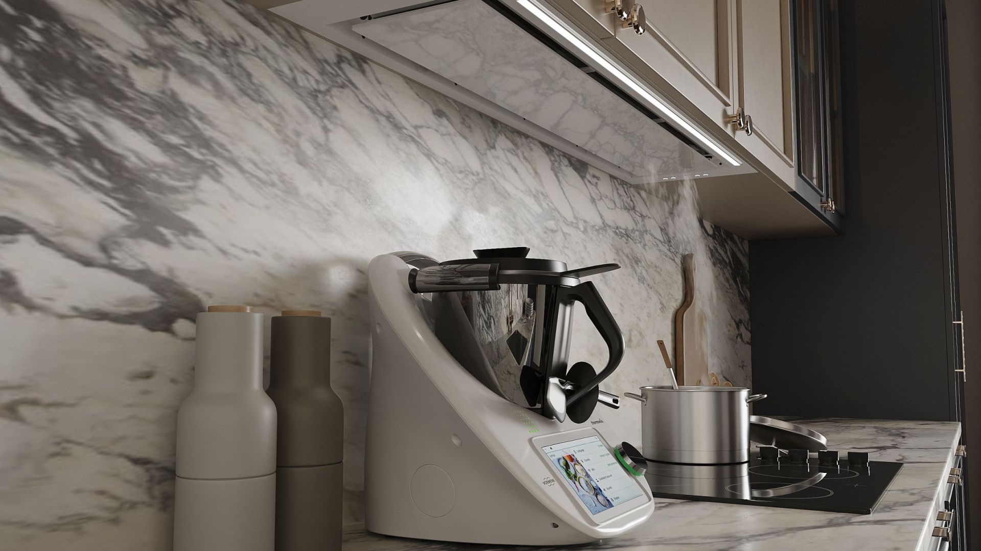 Digestor podskrinkový Micra White Matt 120 cm - Biela matná - Vizualizácia 4