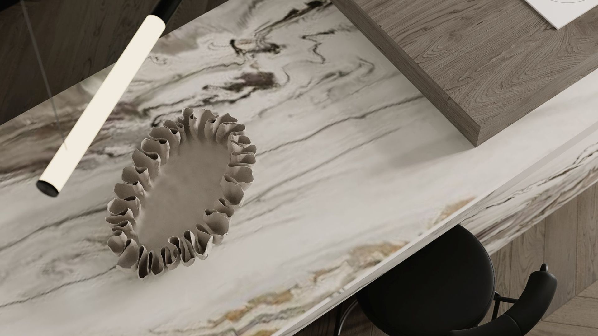 Stropný digestor Planet Super Slim White - Biely - Vizualizácia 9