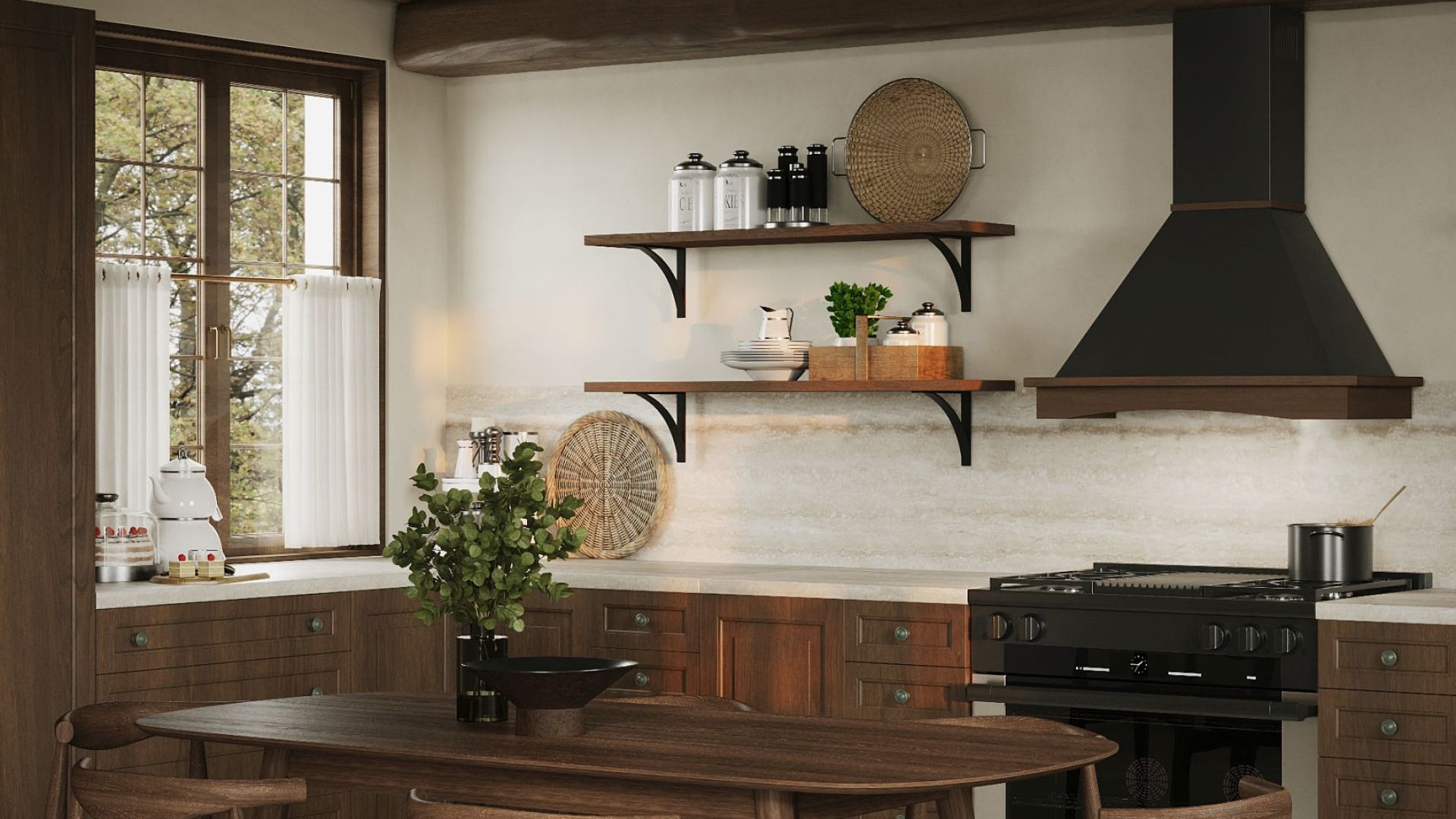 Rustikálny digestor Rustic Black Matt - Čierna matná - Vizualizácia 3