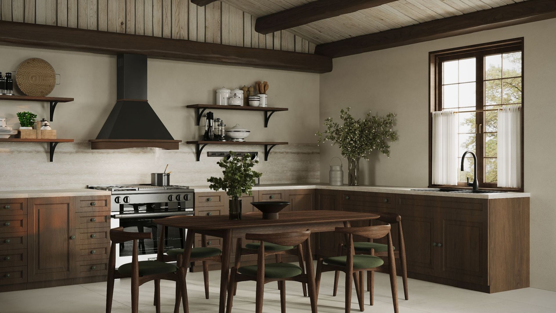 Rustikálny digestor Rustic Black Matt - Čierna matná - Vizualizácia 5