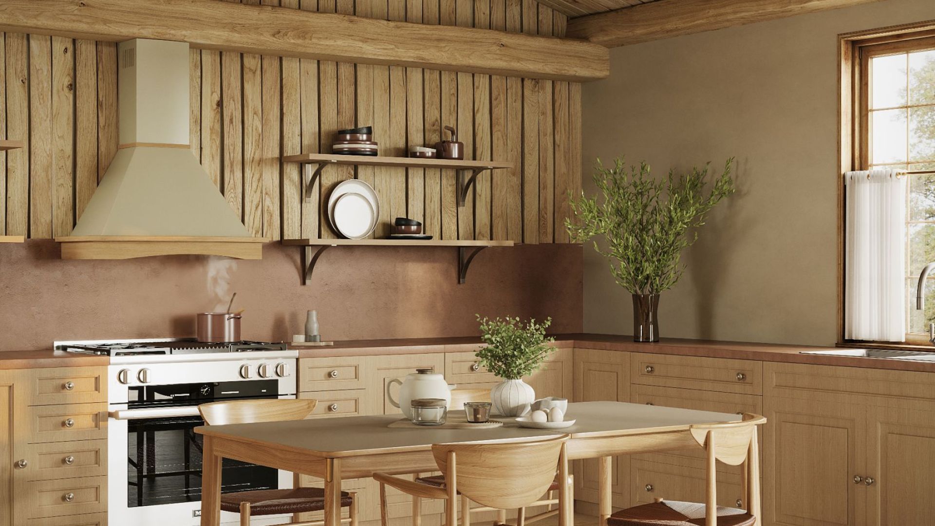 Rustikálny digestor Rustic Ecru - Ecru - Vizualizácia