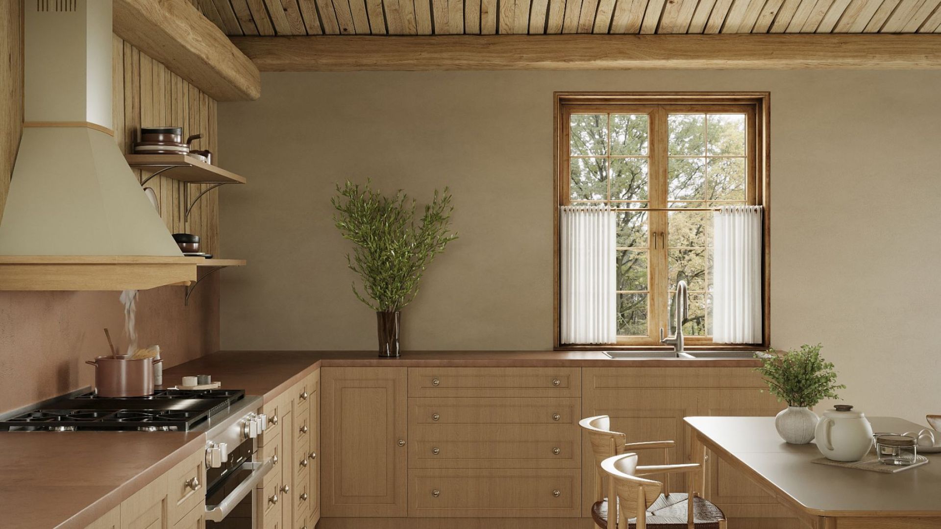 Rustikálny digestor Rustic Ecru - Ecru - Vizualizácia 3