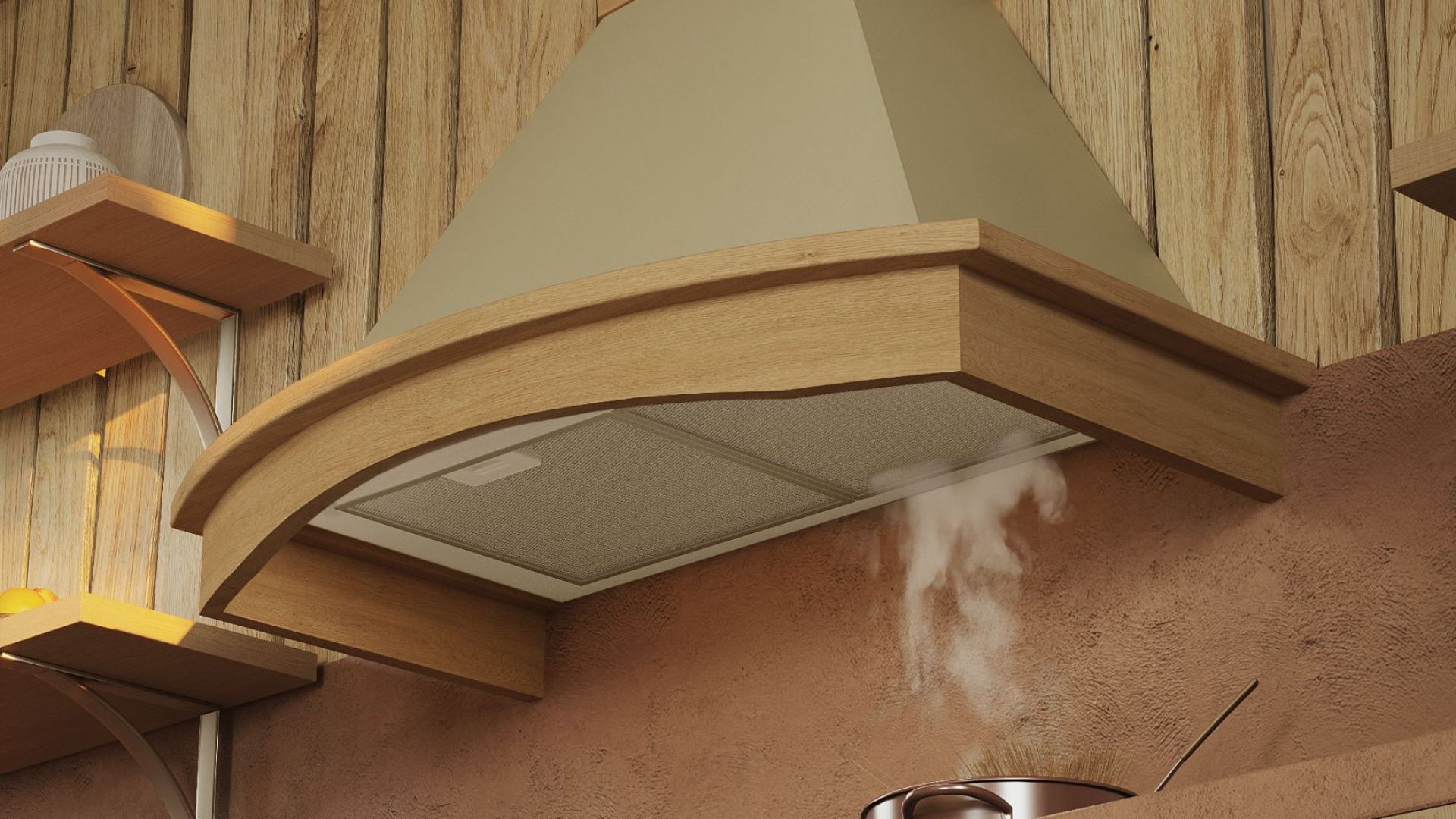 Rustikálny digestor Rustic Ecru - Ecru - Vizualizácia 6