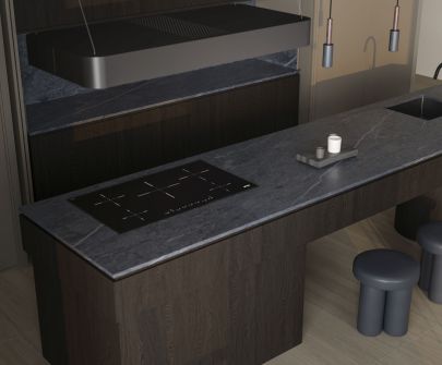 Ostrovčekový digestor Sven Black Matt - Čierna matná - 130 cm / 160 cm - Vizualizácia