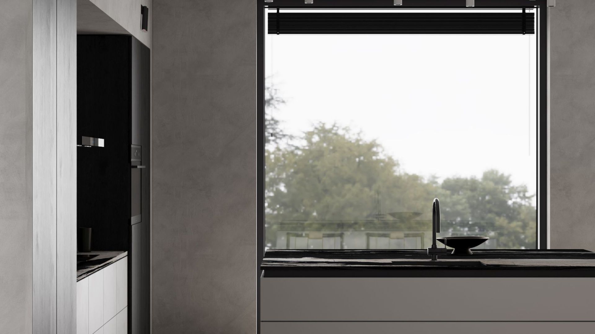 Digestor komínový Sento OR Strips Black Matt - Čierna matná - Vizualizácia 9