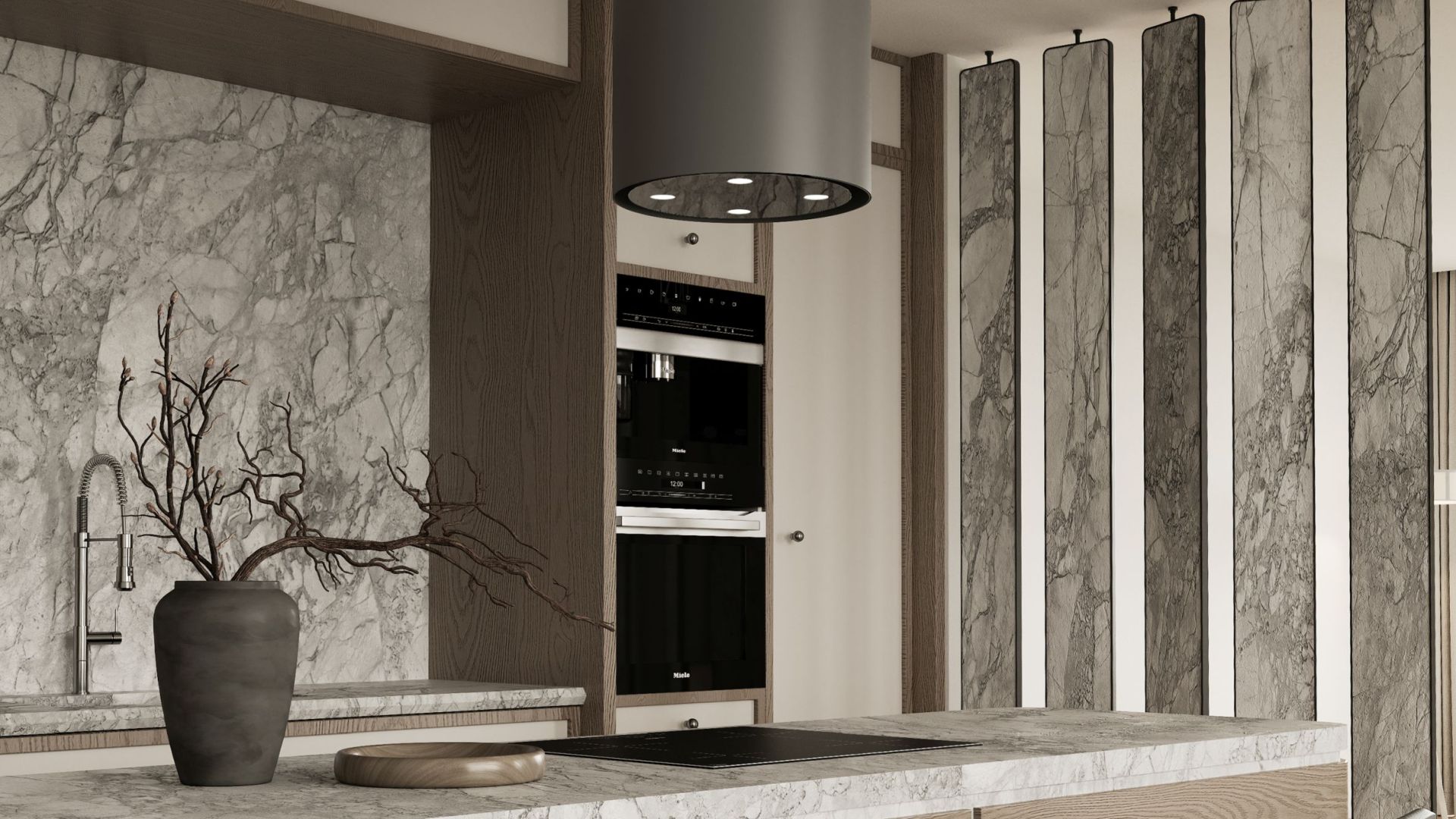 Ostrovčekový digestor Tubo Antracit - Antracite - Vizualizácia 5