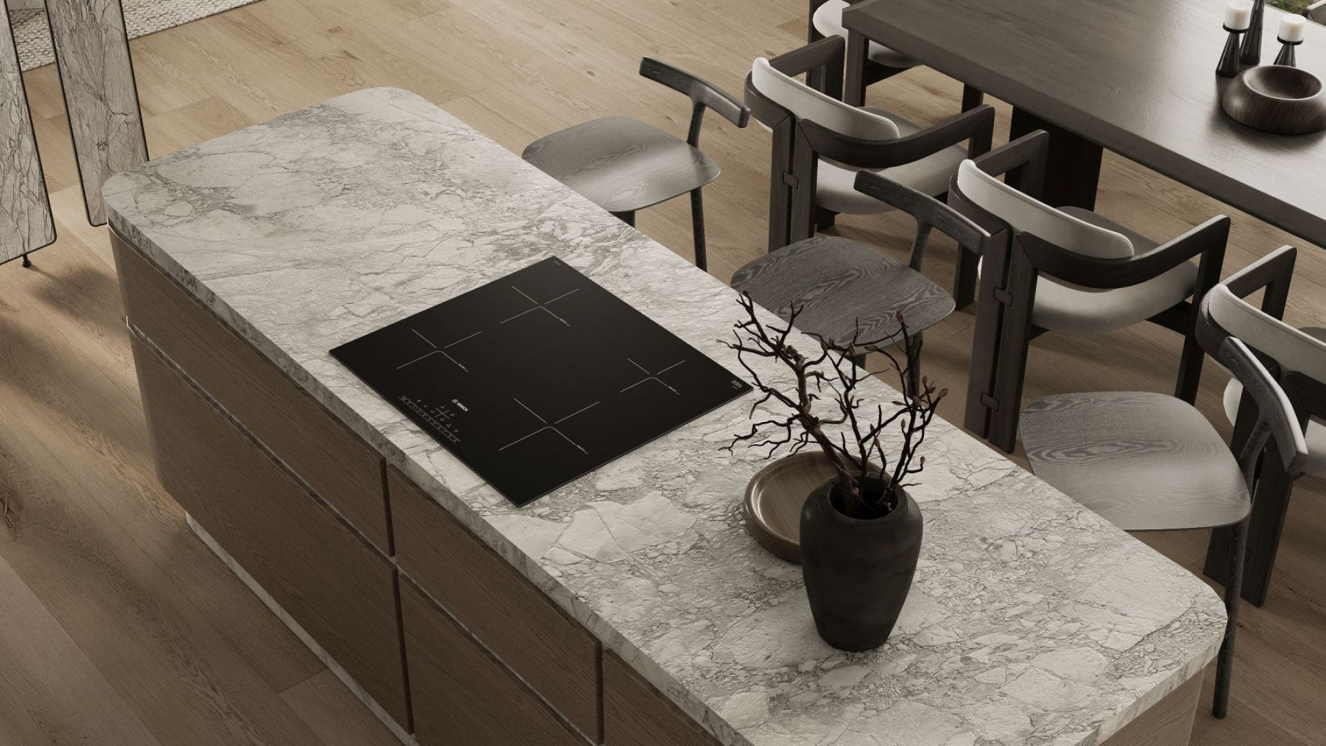 Ostrovčekový digestor Tubo Antracit - Antracite - Vizualizácia 7