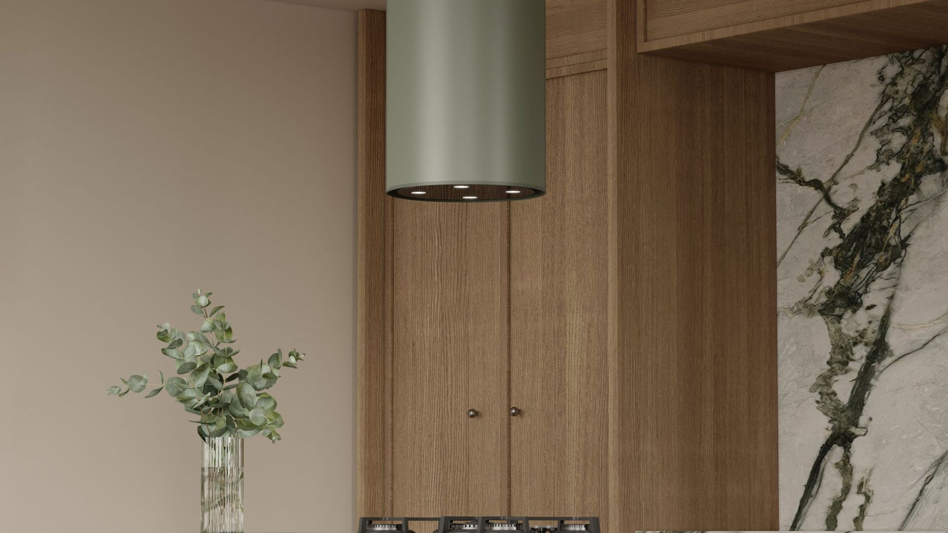 Ostrovčekový digestor Tubo Eucalyptus - Eucalyptus - Vizualizácia 4