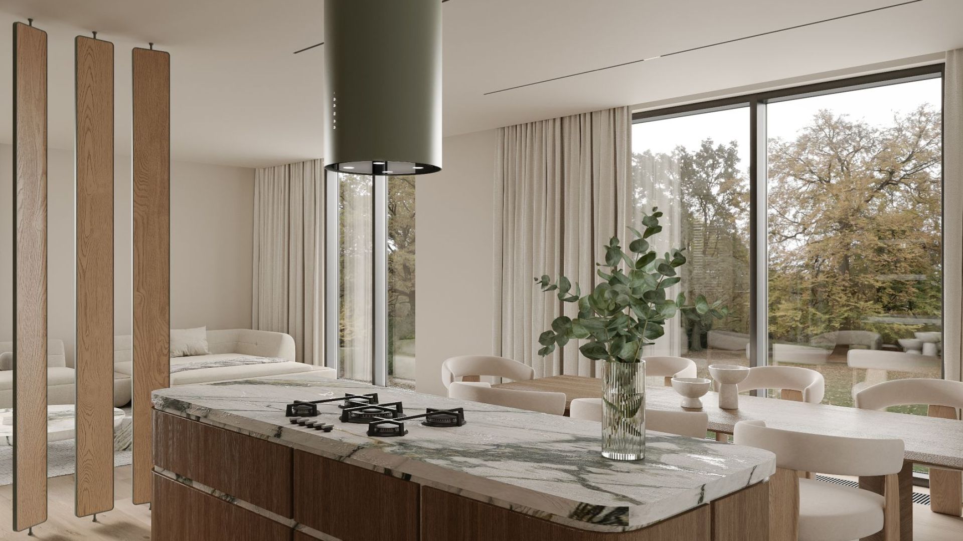 Ostrovčekový digestor Tubo Eucalyptus - Eucalyptus - Vizualizácia 5