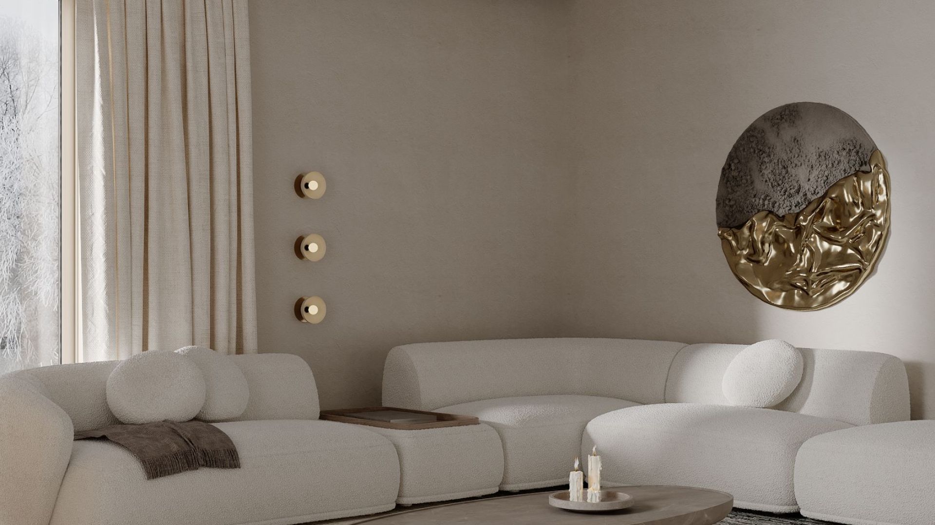 Ostrovčekový digestor Tubo Sterling Gold Gesture Control - Gold - Vizualizácia 9