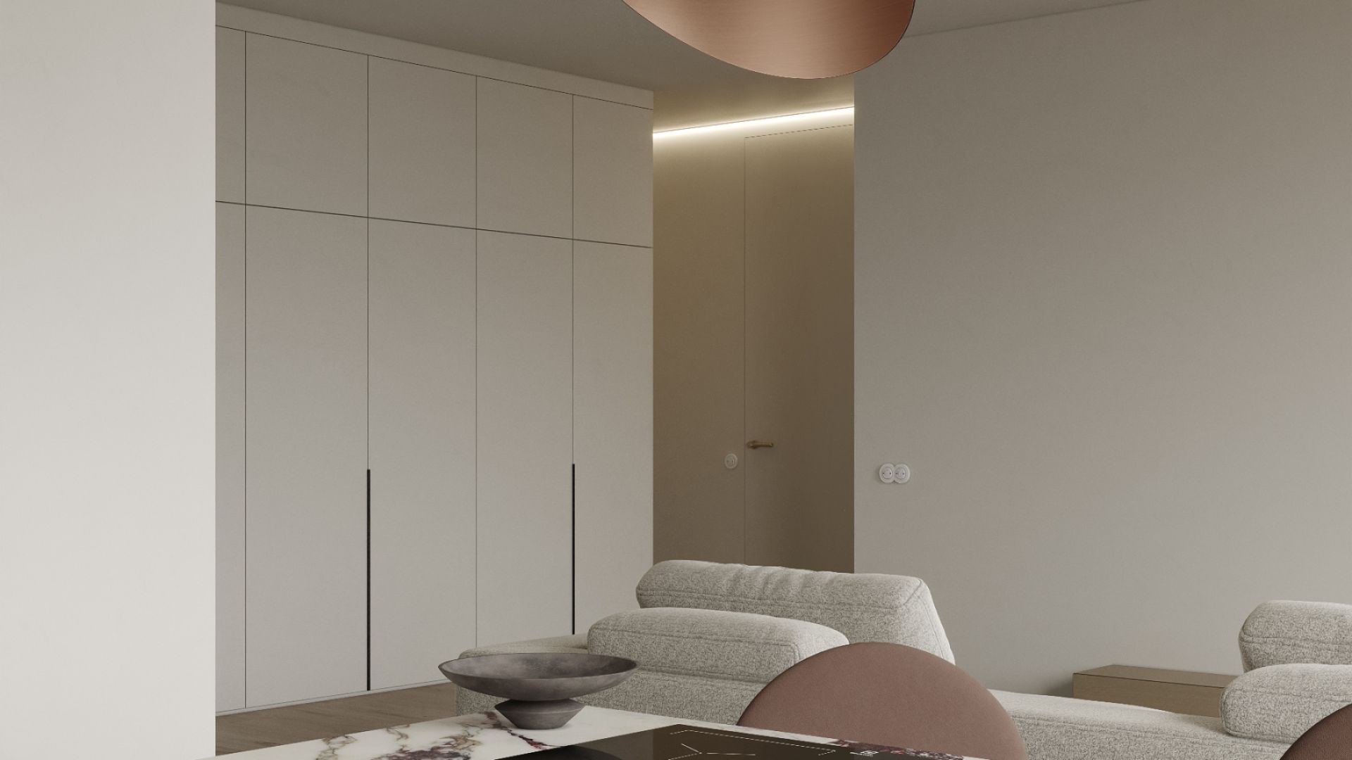 Ostrovčekový digestor Hiro Color Black-Copper - Black Matt/Copper - Vizualizácia 8