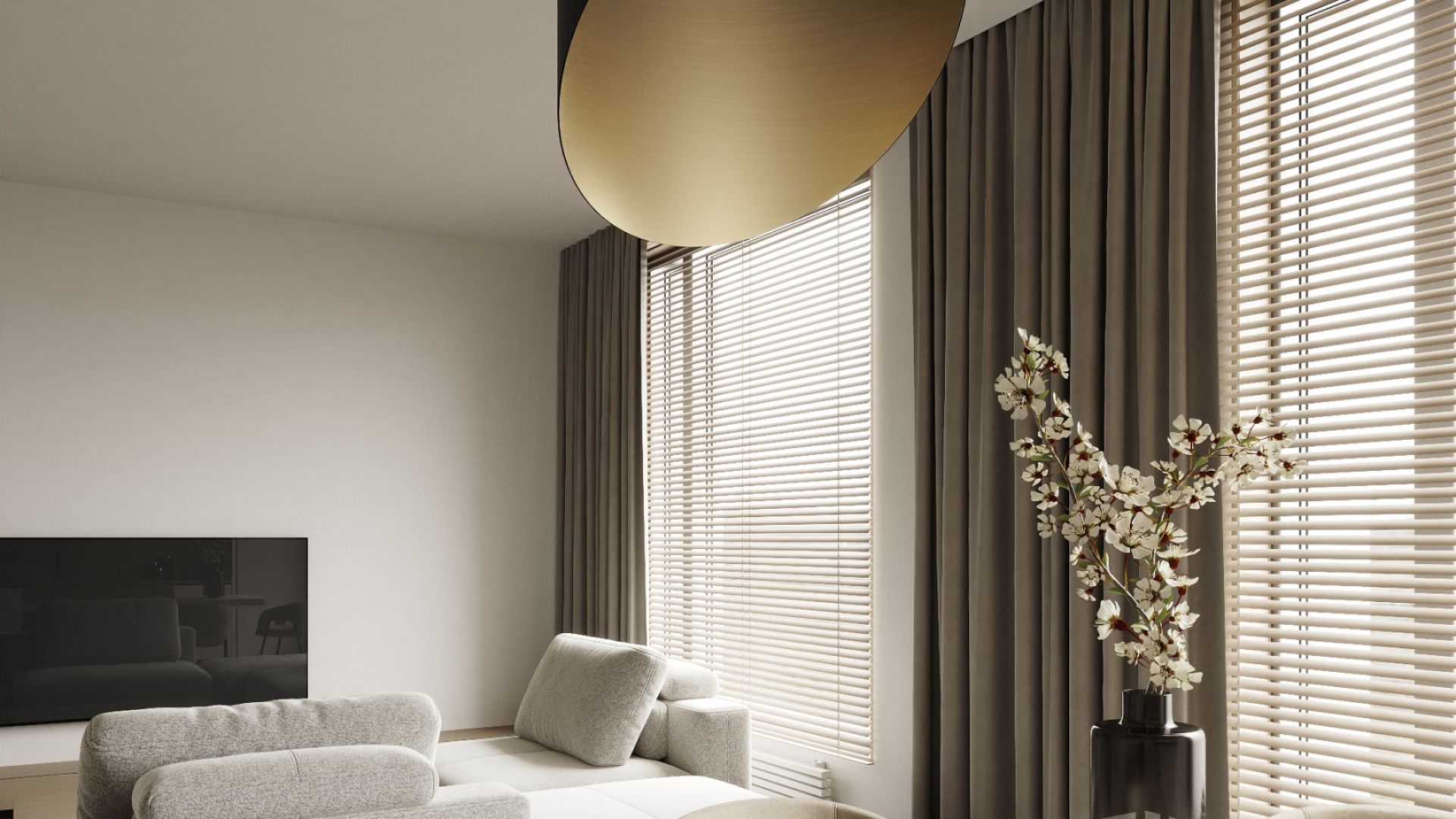 Ostrovčekový digestor Hiro Color Black-Gold - Black Matt/Gold - Vizualizácia 3