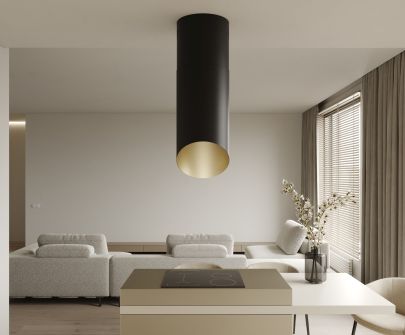 Ostrovčekový digestor Hiro Color Black-Gold - Black Matt/Gold - 40 cm - Vizualizácia