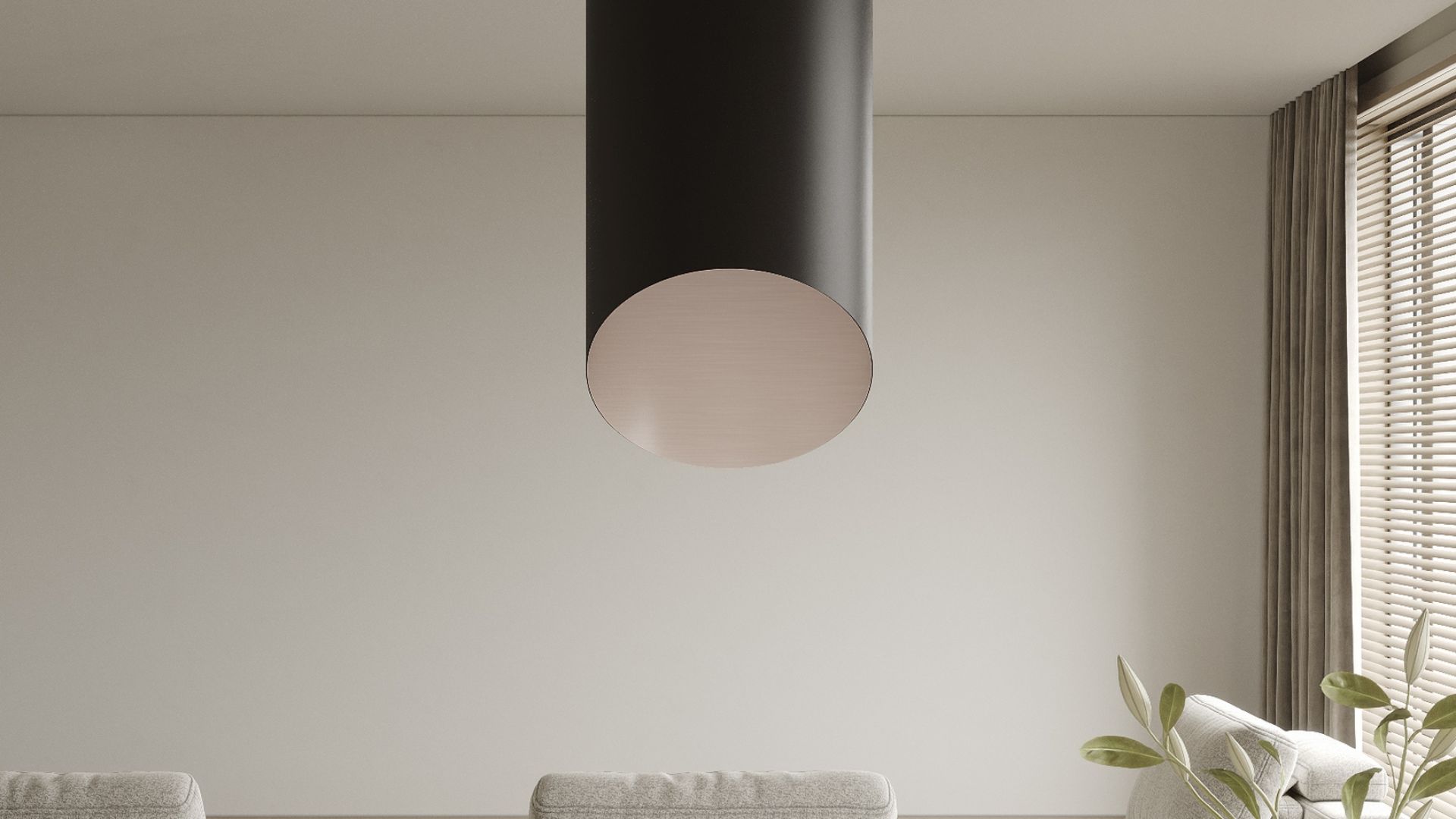 Ostrovčekový digestor Hiro Color Black-Kashmir - Black Matt/Kashmir - Vizualizácia 2