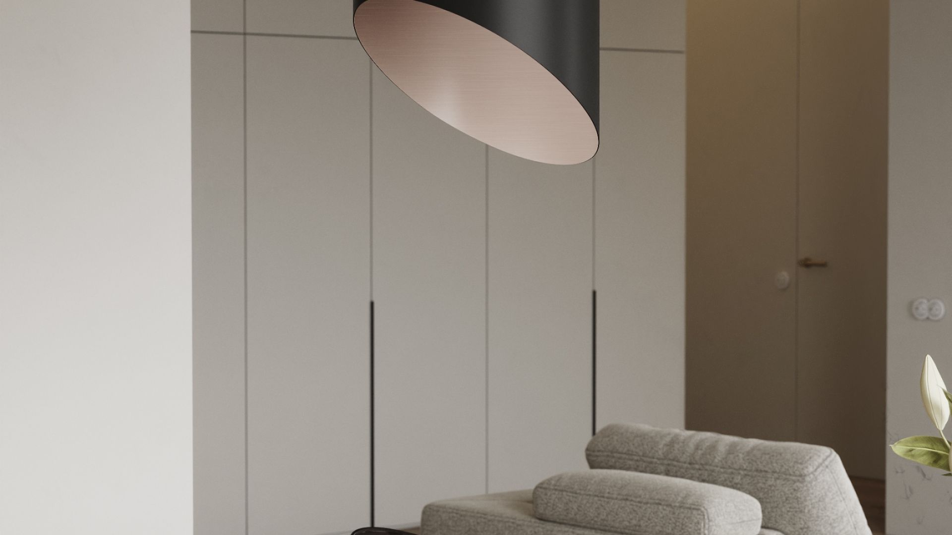 Ostrovčekový digestor Hiro Color Black-Kashmir - Black Matt/Kashmir - Vizualizácia 6
