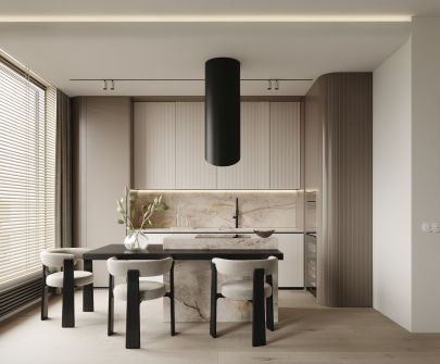 Ostrovčekový digestor Hiro Color Black-Kashmir - Black Matt/Kashmir - 40 cm - Vizualizácia