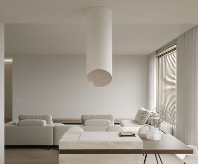 Ostrovčekový digestor Hiro Color White-Kashmir - White Matt/Kashmir - 40 cm - Vizualizácia