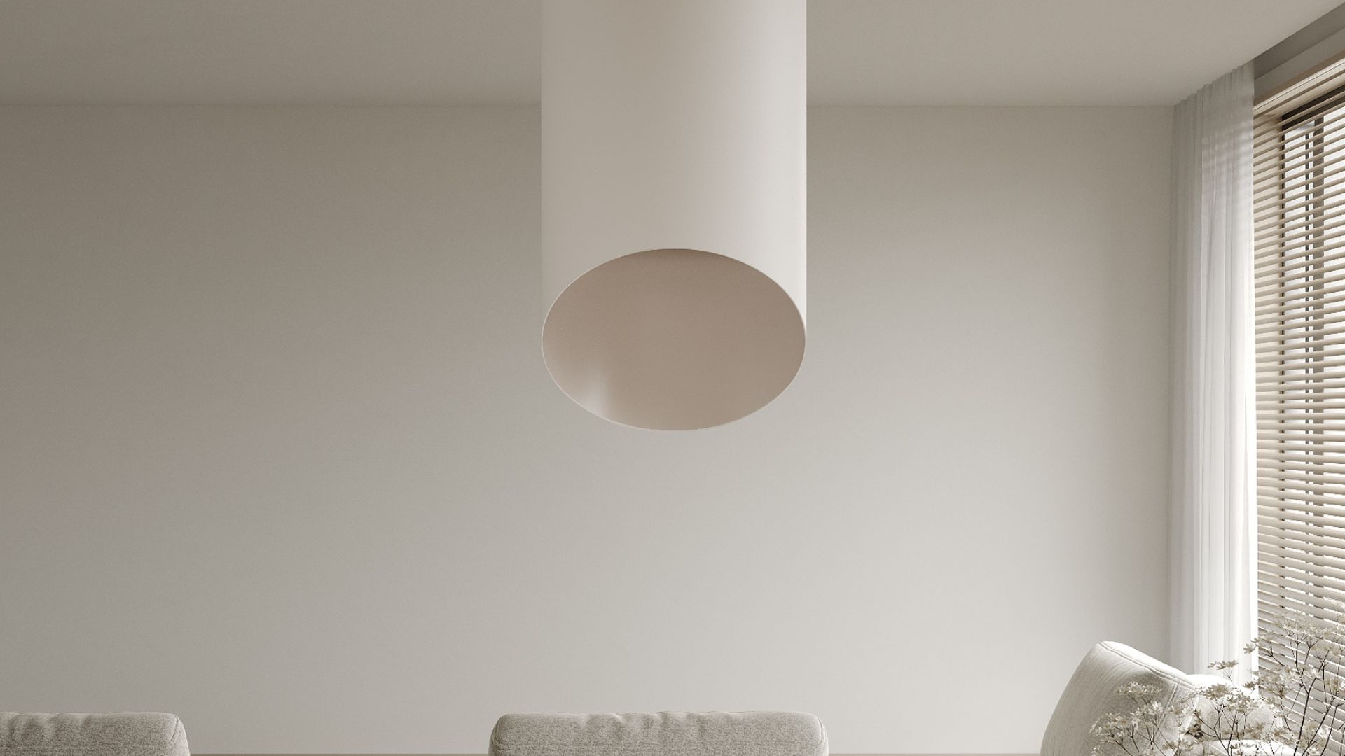 Ostrovčekový digestor Hiro Color White-Kashmir - White Matt/Kashmir - Vizualizácia 5