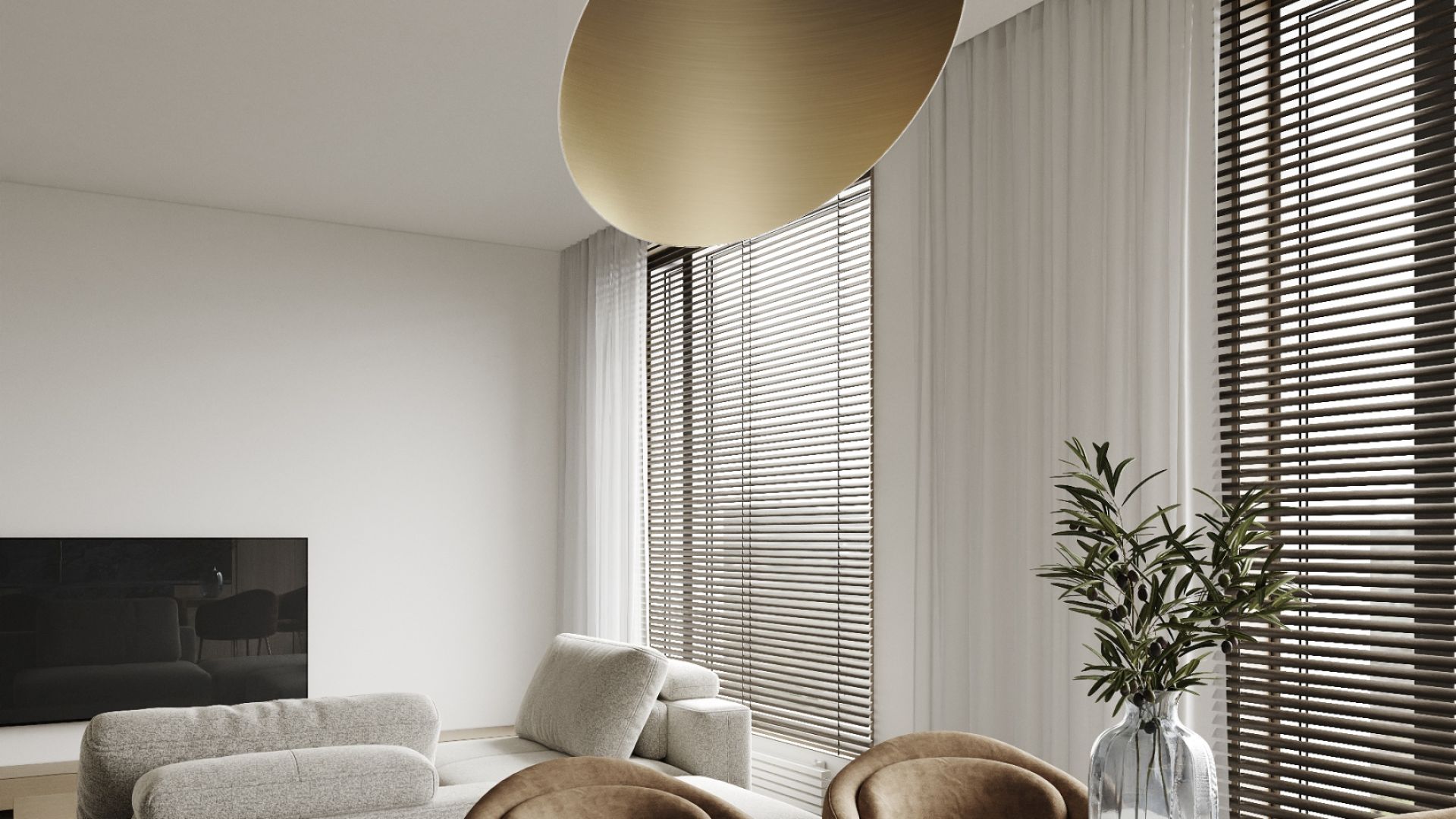 Ostrovčekový digestor Hiro Color White-Gold - White Matt/Gold - Vizualizácia 6