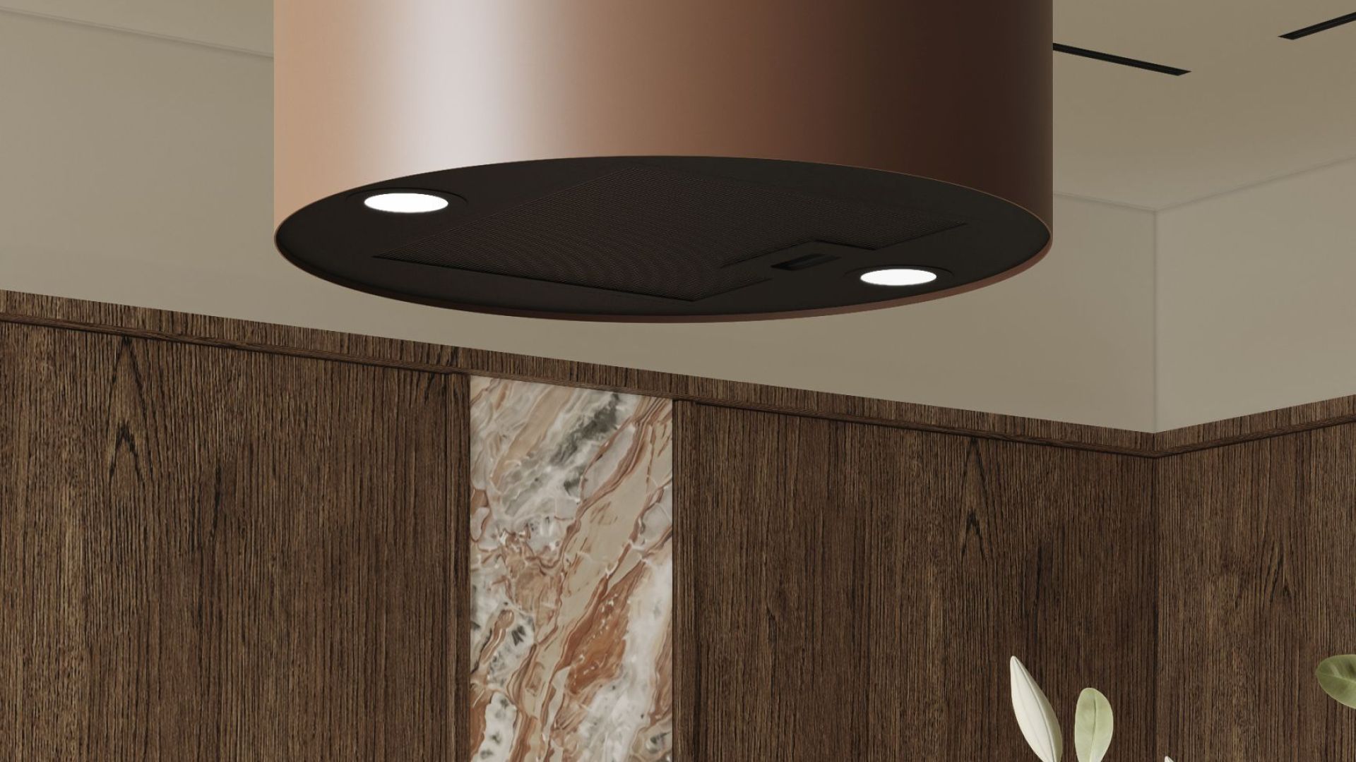 Ostrovčekový digestor Cylindro Eco Dusty Rose - Dusty Rose - Vizualizácia 5