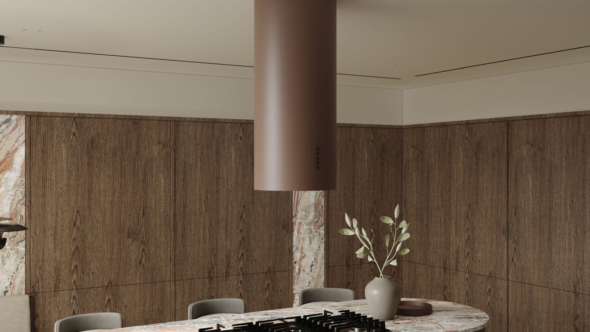 Ostrovčekový digestor Cylindro Eco Dusty Rose - Dusty Rose - Vizualizácia 8