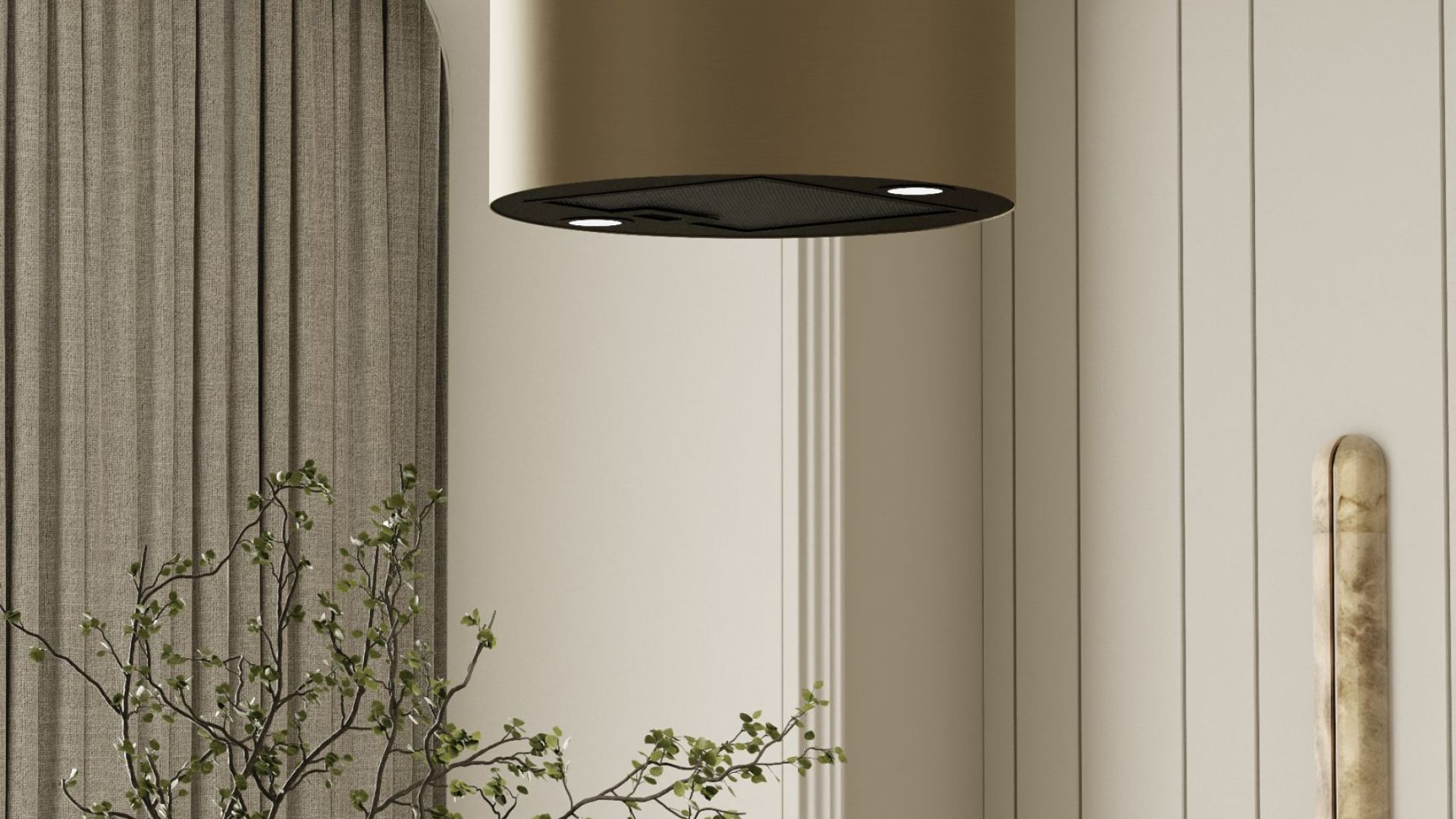 Ostrovčekový digestor Cylindro Eco Gold - Gold - Vizualizácia 7