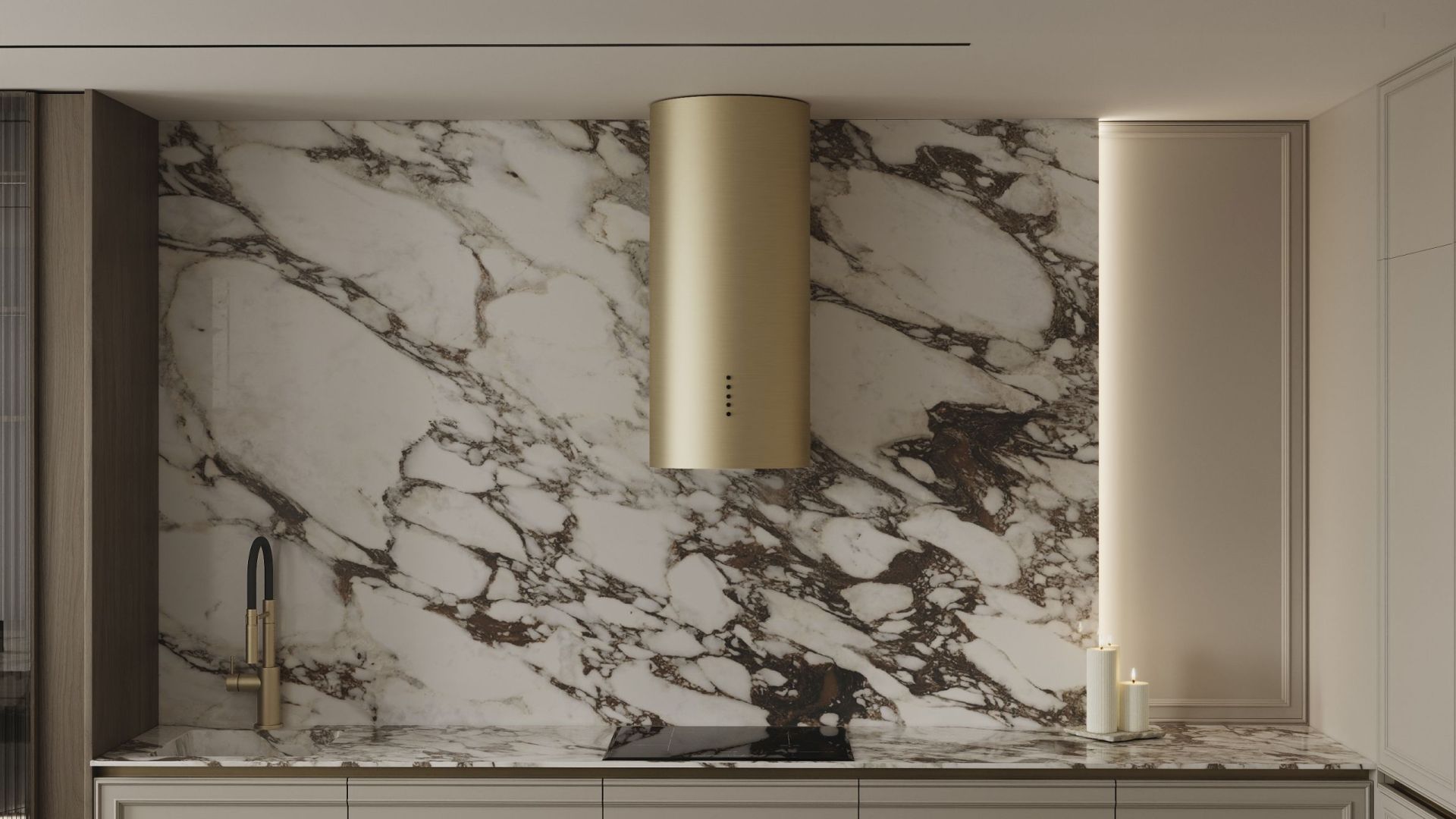 Digestor komínový Cylindro OR Eco Gold - Gold - Vizualizácia