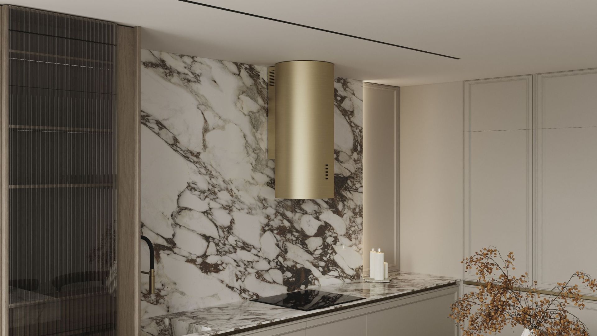 Digestor komínový Cylindro OR Eco Gold - Gold - Vizualizácia 2