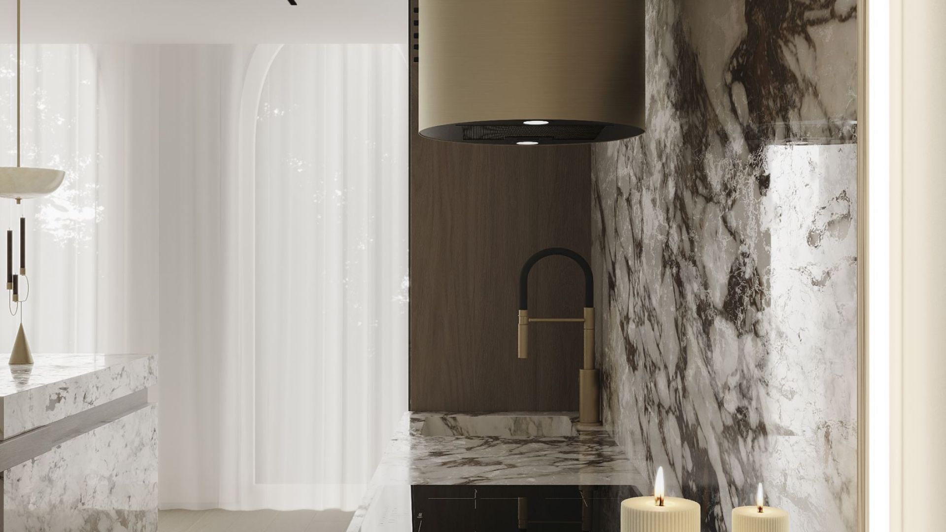 Digestor komínový Cylindro OR Eco Gold - Gold - Vizualizácia 9