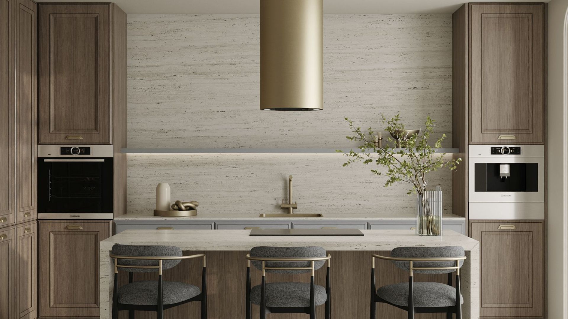 Ostrovčekový digestor Cylindro Gold - Gold - Vizualizácia 7
